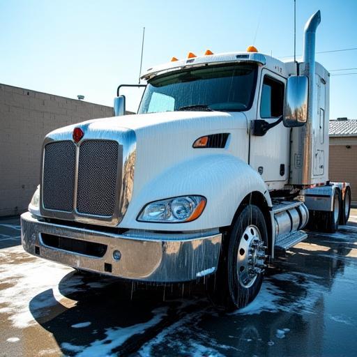 Same truck sparkling clean after service
